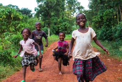 Children Running and Laughing