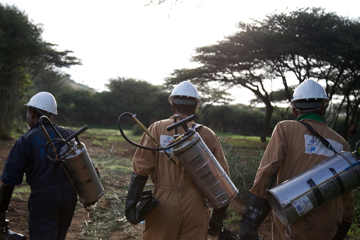 IRS spray operators in the field, Ethiopia, 2014