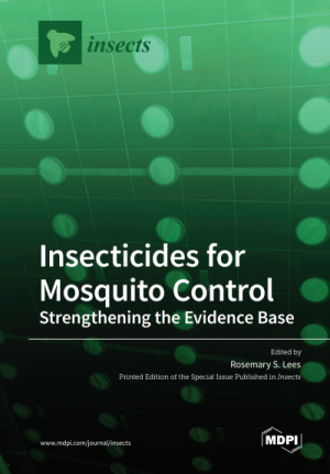 Cover of Insects Special Issue: Strengthening the Evidence Base. The bottom is dark green with the text in white. Small light green circles in parallel, slightly diagonal, vertical lines get larger as the get closer to the top of the image and the background behind them also get lighter. The top left hand corner shows the Insects journal logo of a the outline of a basic fly with it's head facing the top left corner in light green, surrounded by a dark green box and the text 'insects' in dark green to the right of the box.