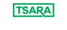Bright green capital letters spelling 'TSARA' on a white border surrounded by a bright green border formed by the end of the letter 'R'